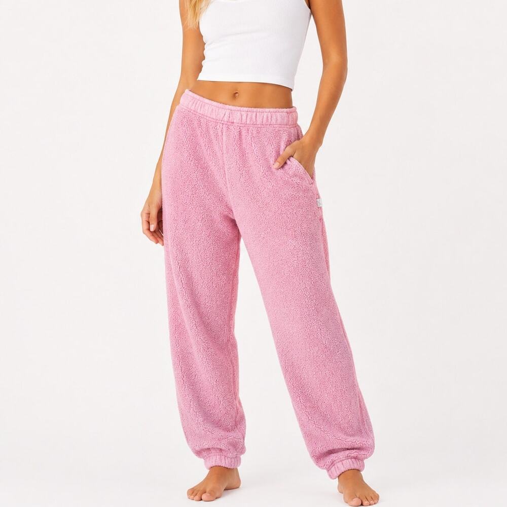 UO Out From Under Sherpa Jogger Pant Pink Size L